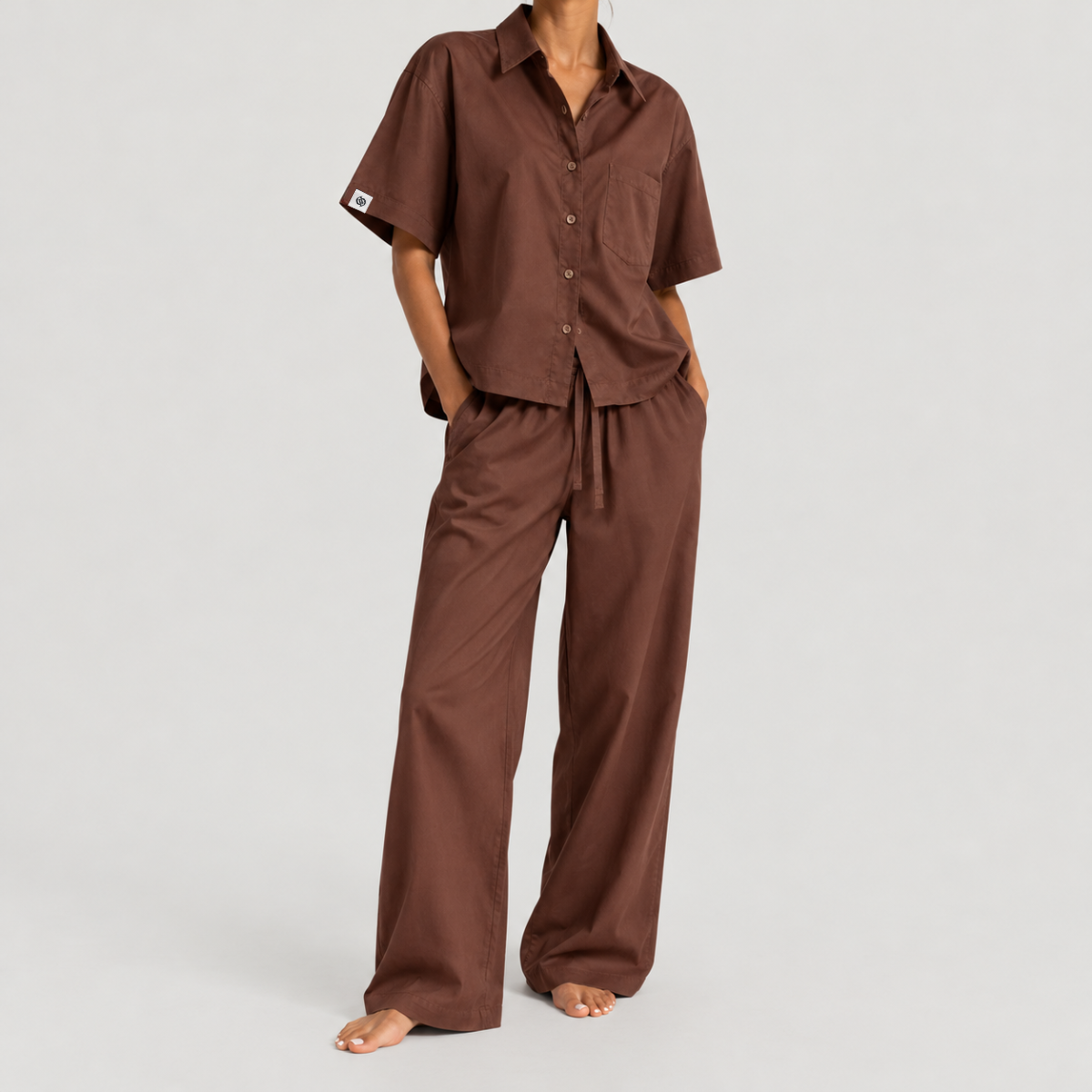 Yves Cotton Trousers – Cocoa Brown