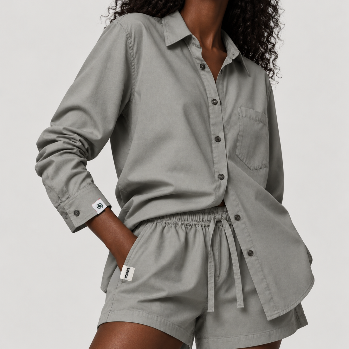 Yves Cotton Shirt – Stone Grey