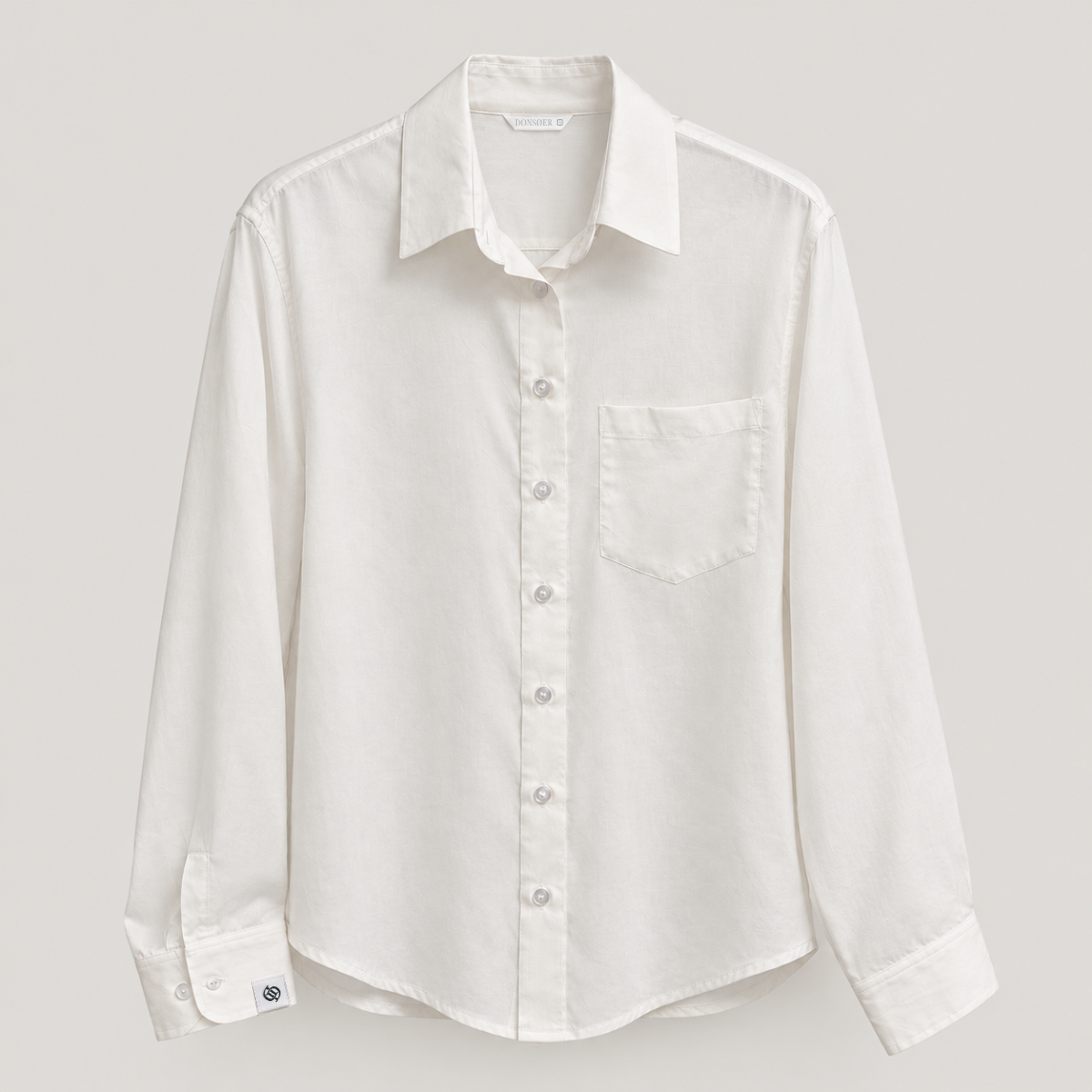 Yves Cotton Shirt – Misty White