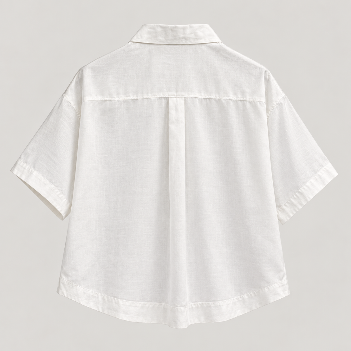 Yves Cotton Short-Sleeve Shirt – Misty White