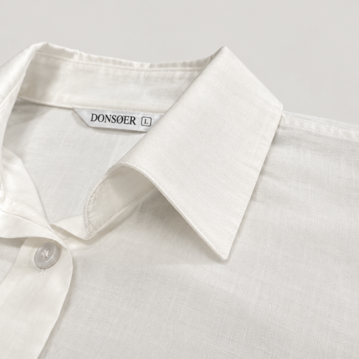 Yves Cotton Shirt – Misty White