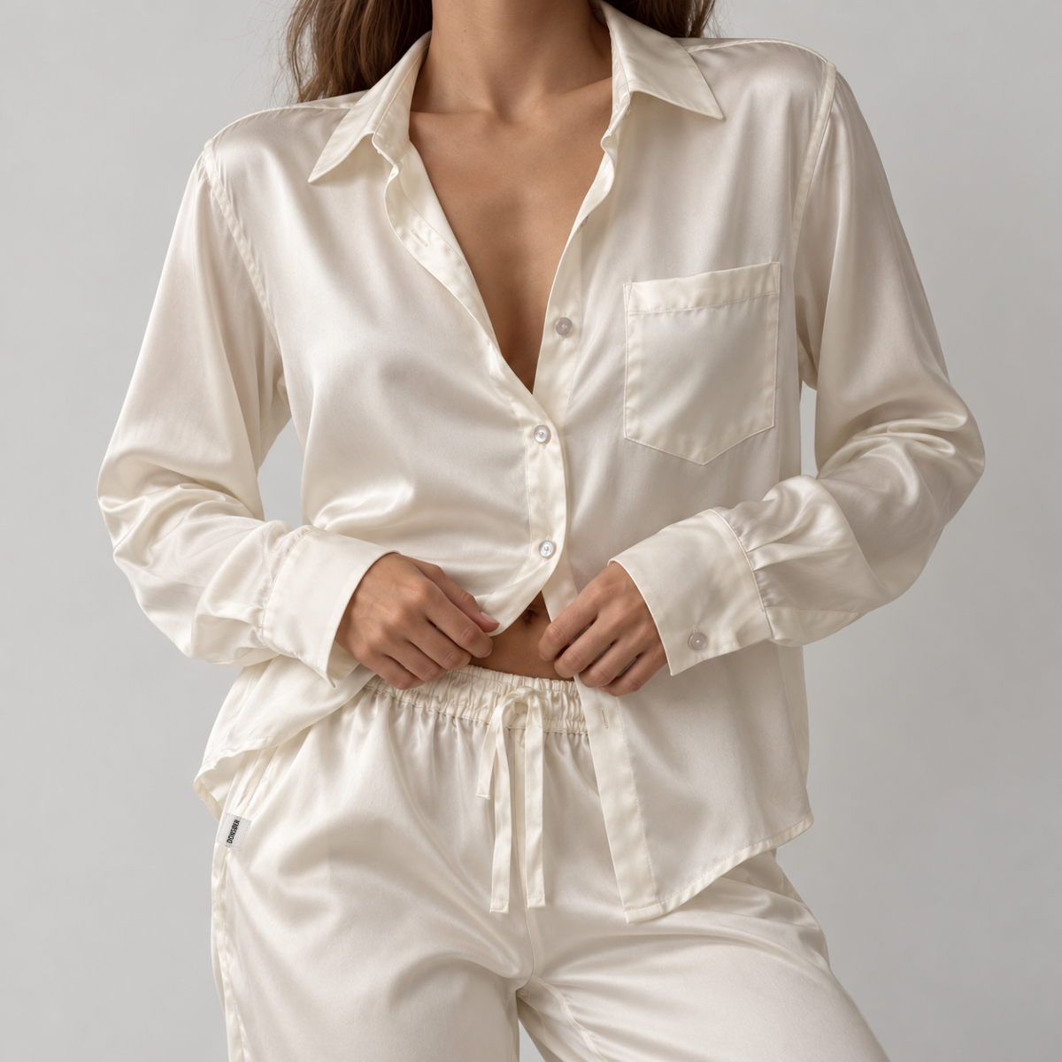Hedvábná košile Mørier – Pure White