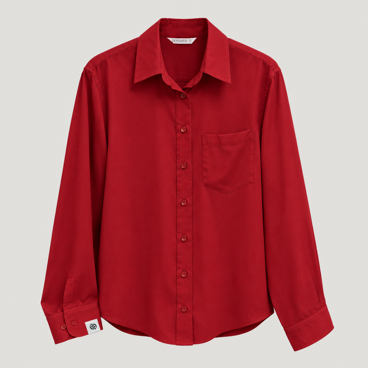 Yves Cotton Shirt – Deep Red