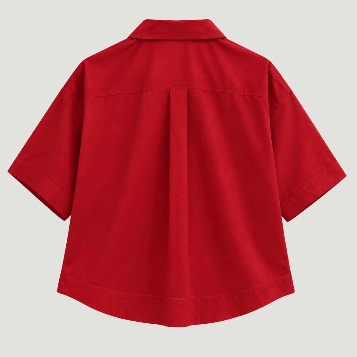 Yves Cotton Short- Sleeve Shirt – Deep Red