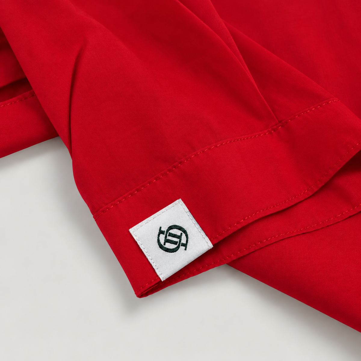 Yves Cotton Short- Sleeve Shirt – Deep Red
