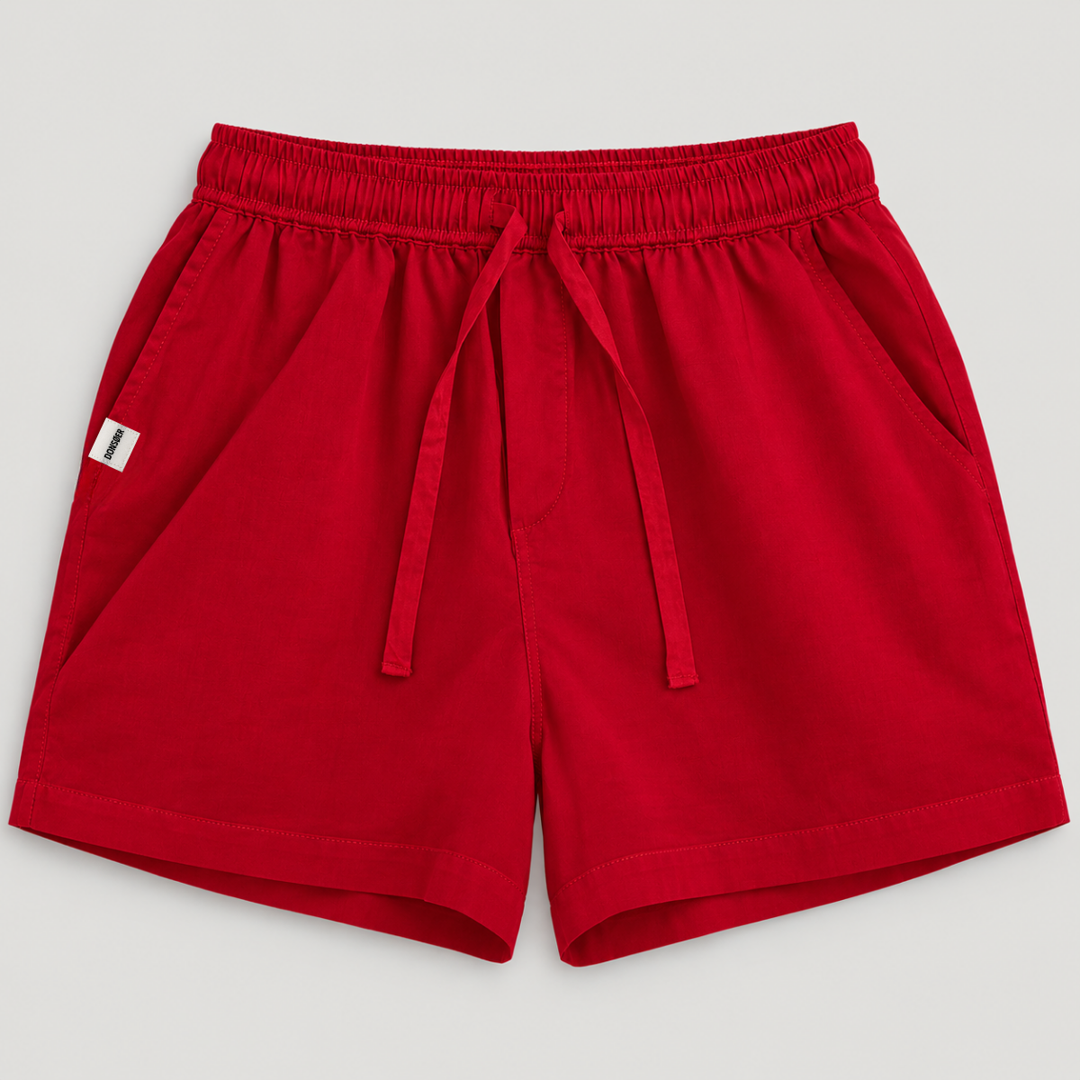 Yves Cotton Shorts – Deep Red