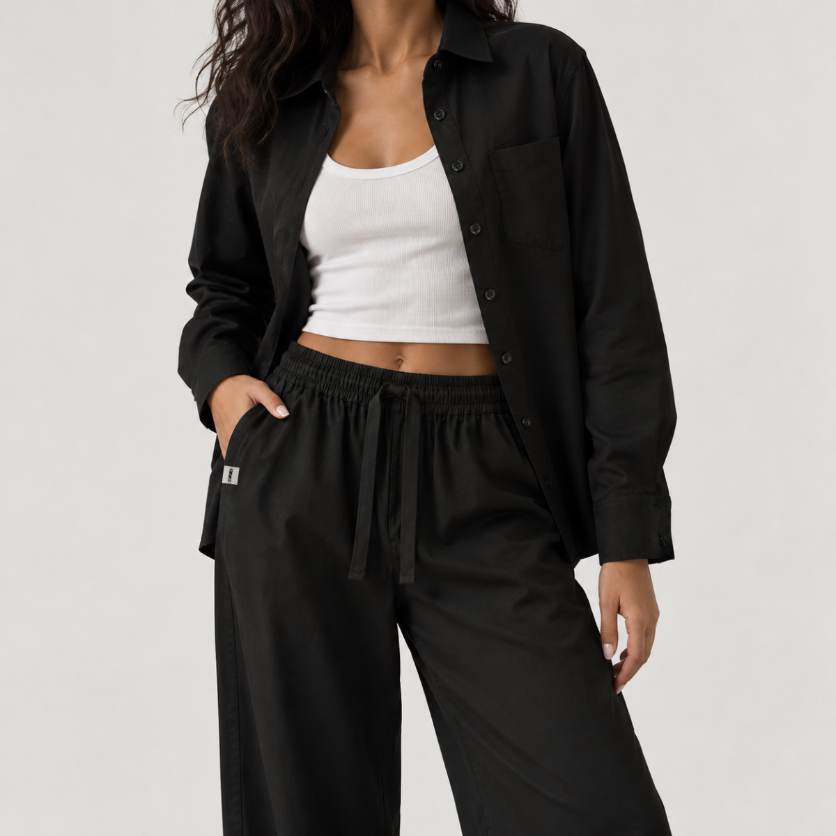 Yves Cotton Trousers – True Black