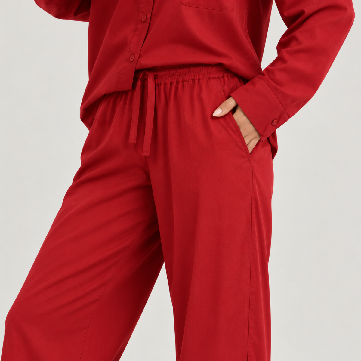 Yves Cotton Shirt – Deep Red