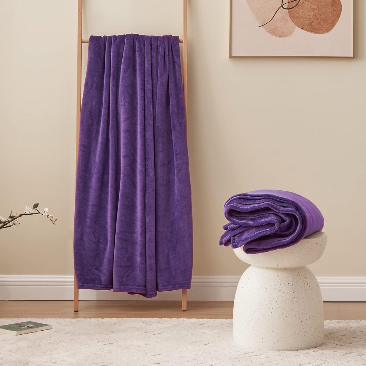 Vømre Plush Blanket - Lavender Bloom