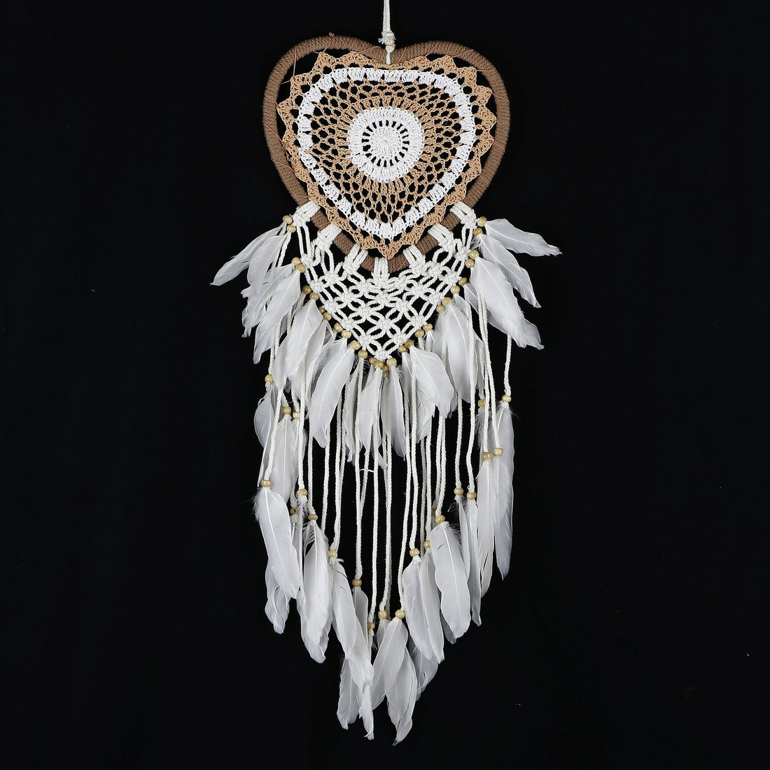 Dreamcatcher - Heart Brown-White (22cm)